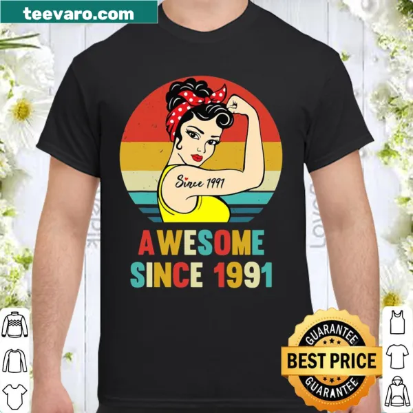 Vintage-style shirt celebrating turning 30 in 2021 for those born in 1991
