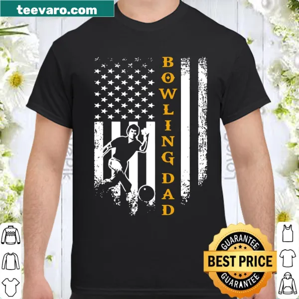 Vintage shirt with American flag and bowling dad silhouette