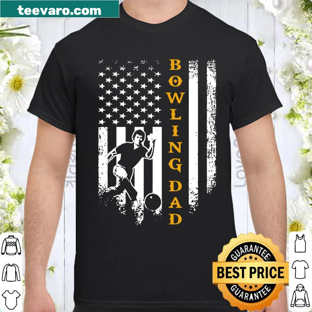 Vintage shirt with American flag and bowling dad silhouette