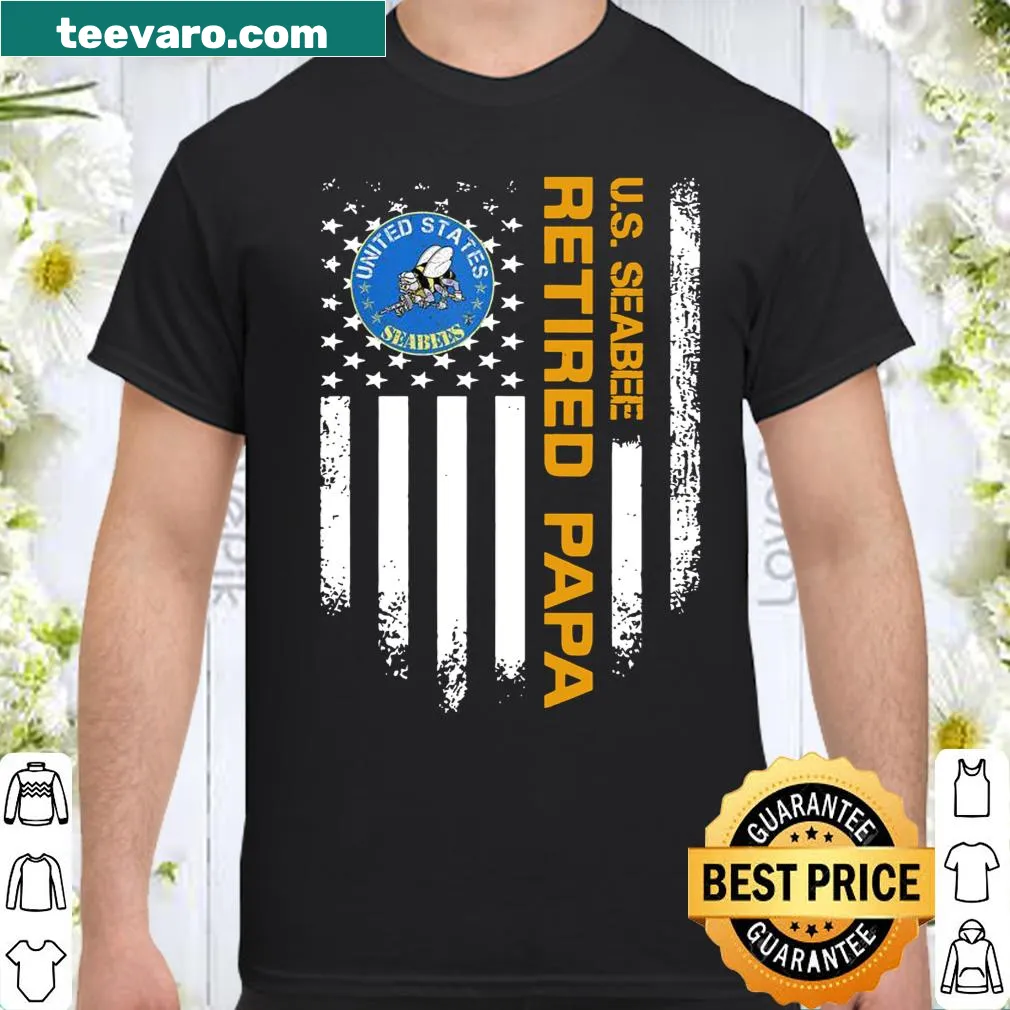 Vintage Seabee shirt with American flag and proud graphic