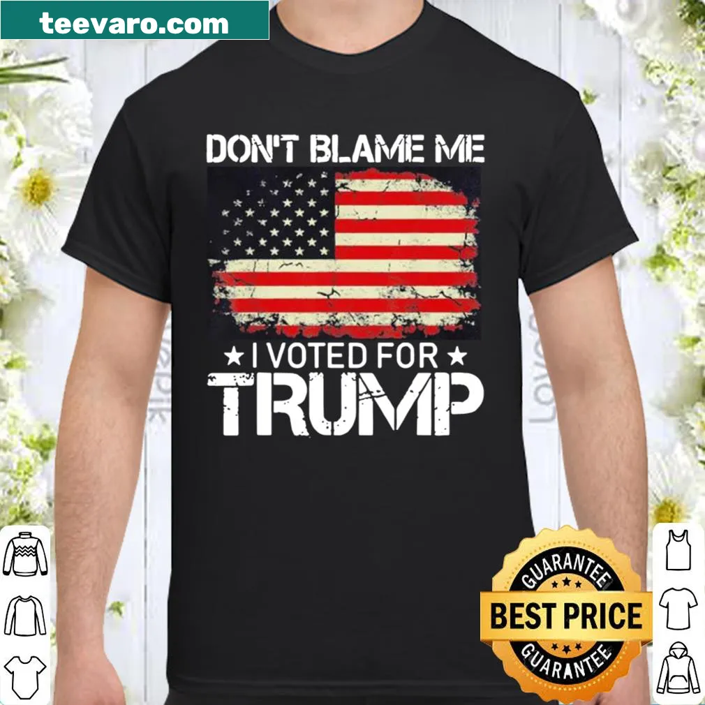 Vintage Trump voting graphic t-shirt with USA flag.