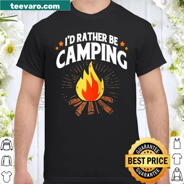 Vintage shirt stating 'I'd Rather Be Camping' with a distressed look