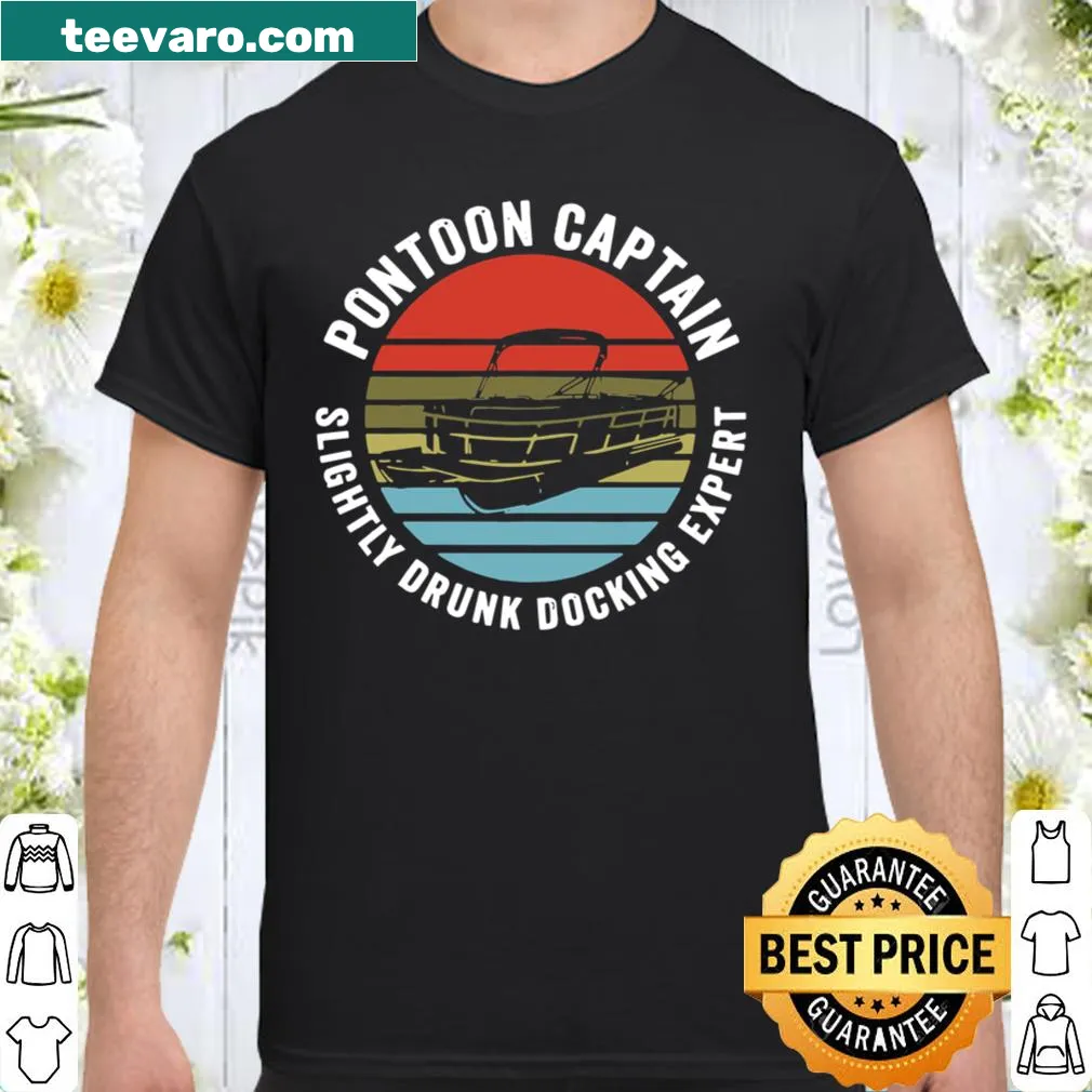 Vintage pontoon captain shirt with humorous docking text