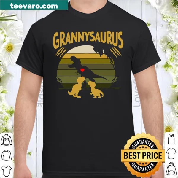 Cartoon dinosaur design featuring two Grannysaurus characters.