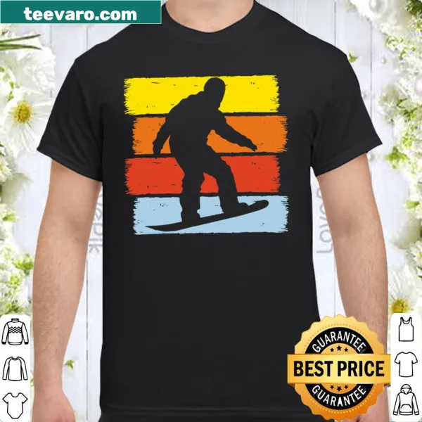 Retro snowboarder shirt celebrating winter sports