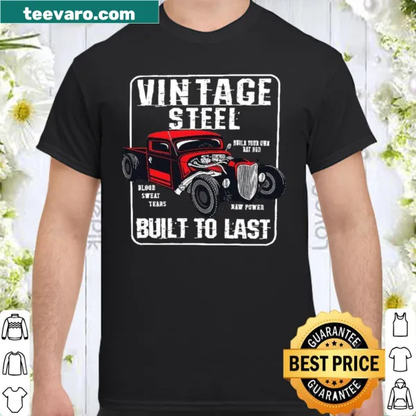 Vintage distressed shirt with a durable steel message