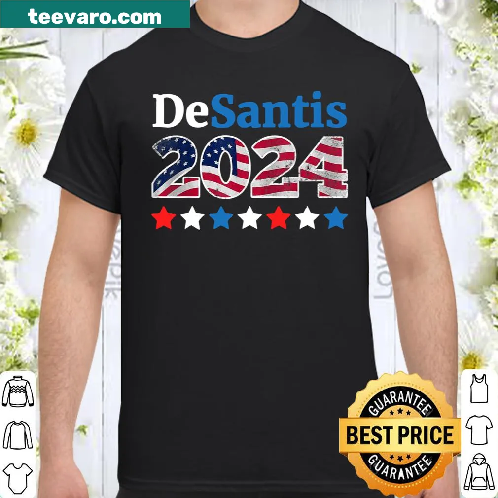 Bold DeSantis 2024 election graphic illustration on a shirt