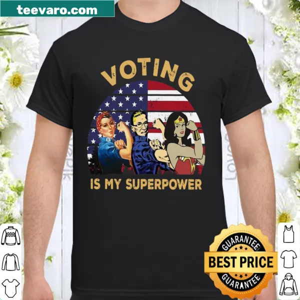 Empowering shirt declaring 'Voting is my superpower'
