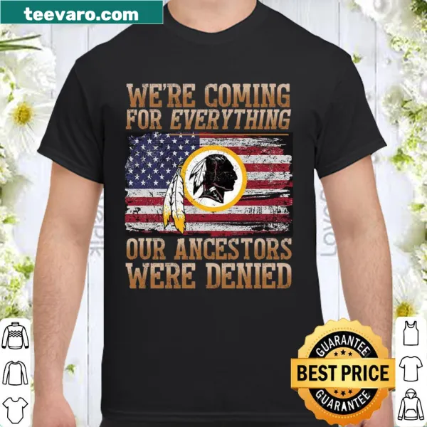 Bold statement shirt about ancestors' rights and justice.