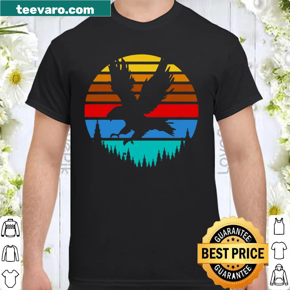 Retro design featuring wild eagles