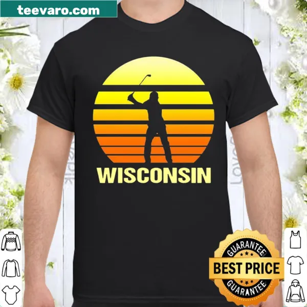 Wisconsin Golfer t-shirt featuring a golfer mid-swing