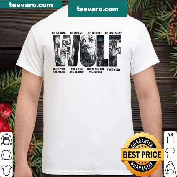 Inspirational t-shirt with motivational wolf-themed typography