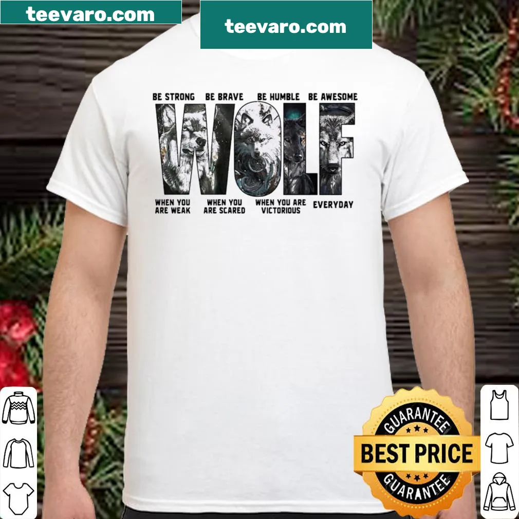 Inspirational t-shirt with motivational wolf-themed typography