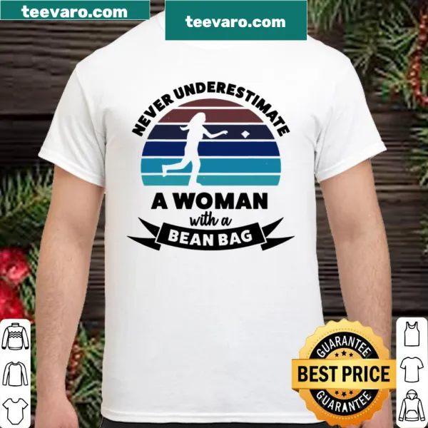 Illustrative shirt featuring a mom with a bean bag