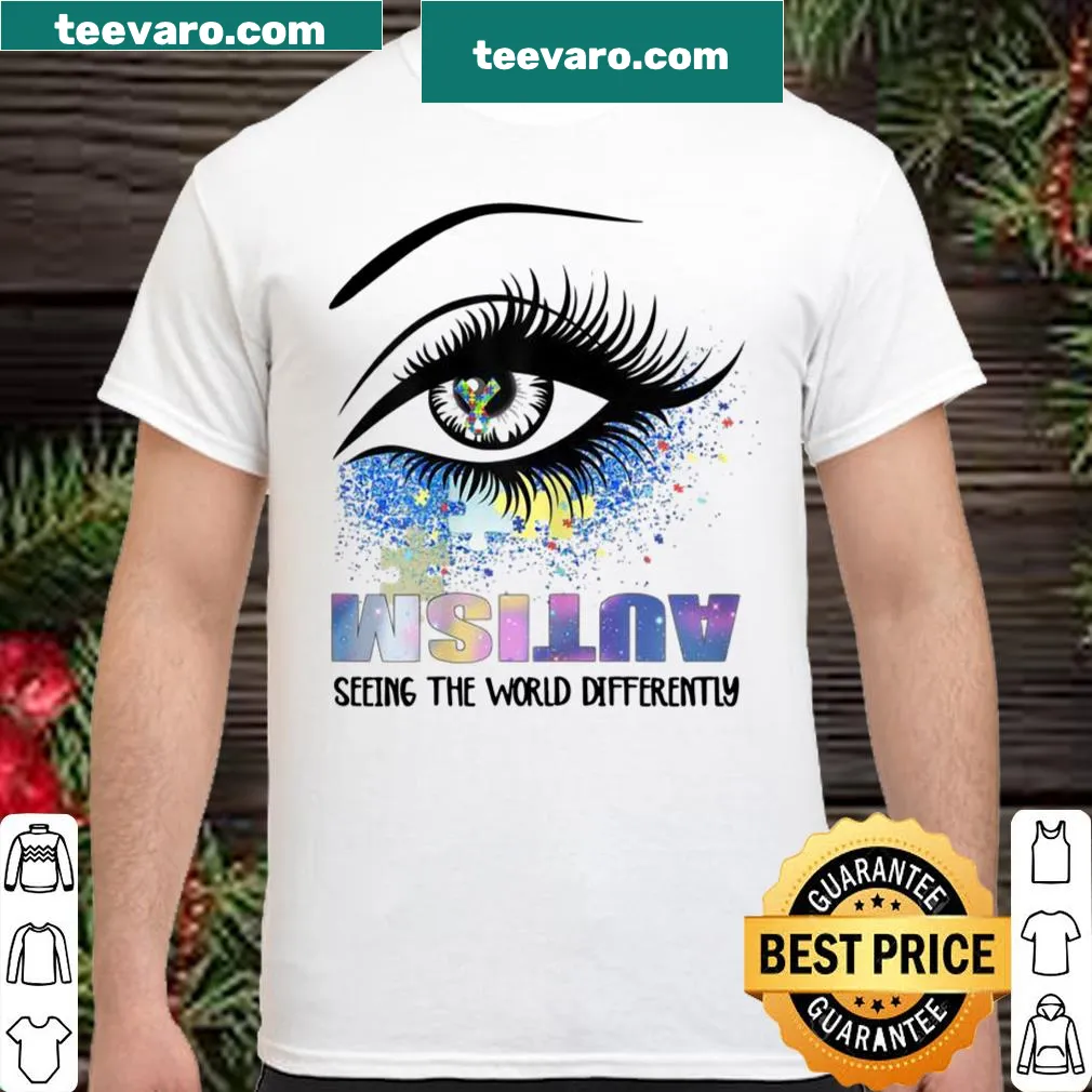 Mom shirt with eye graphic for autism awareness