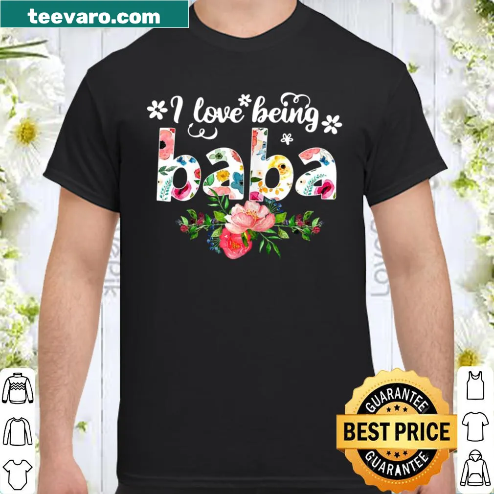 Floral-themed shirt for moms with the affectionate term Baba