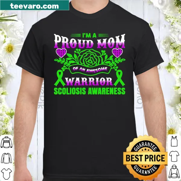 Proud mom shirt with I'm A Proud Mom Of An Awesome Warrior text