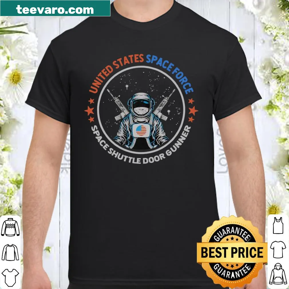 Space Force themed shirt with a space shuttle door gunner graphic