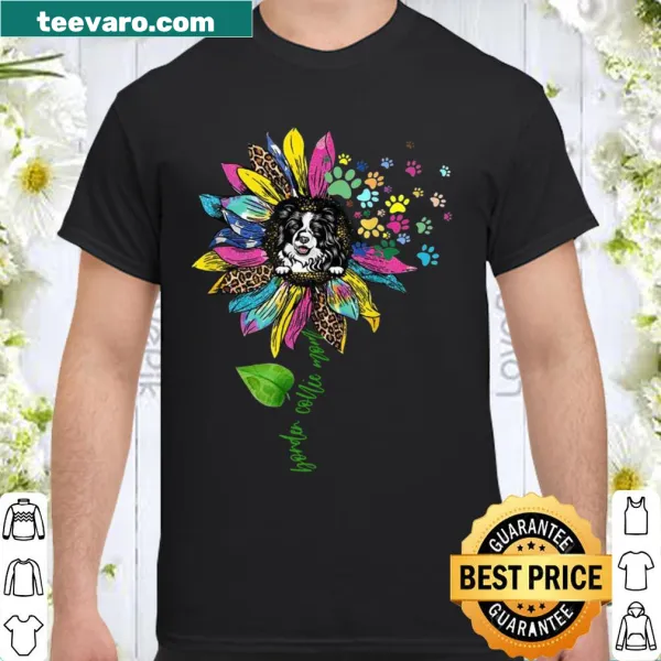 Cute sunflower border collie graphic shirt