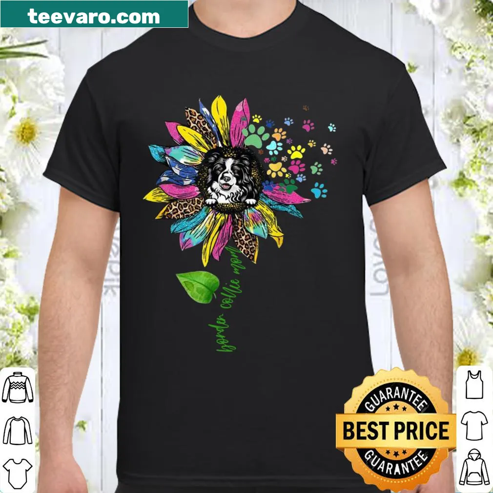 Cute sunflower border collie graphic shirt