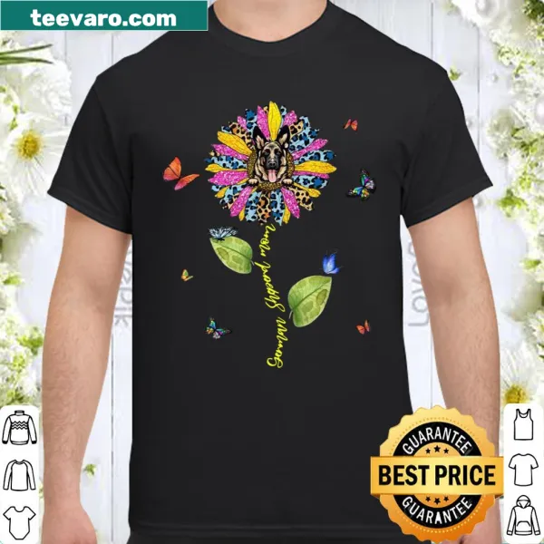 Shirt featuring a German Shepherd and sunflowers for dog moms.