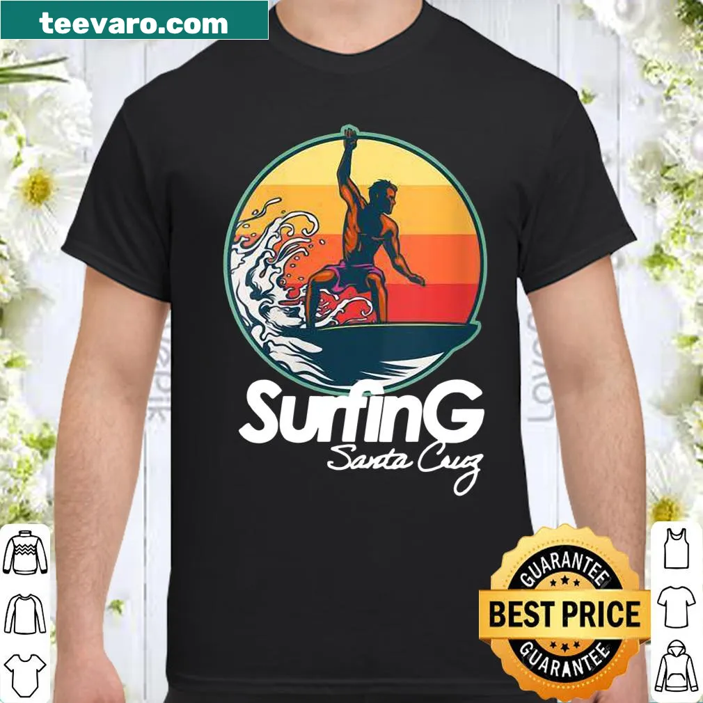 Illustrative surfing shirt inspired by Santa Cruz beach culture