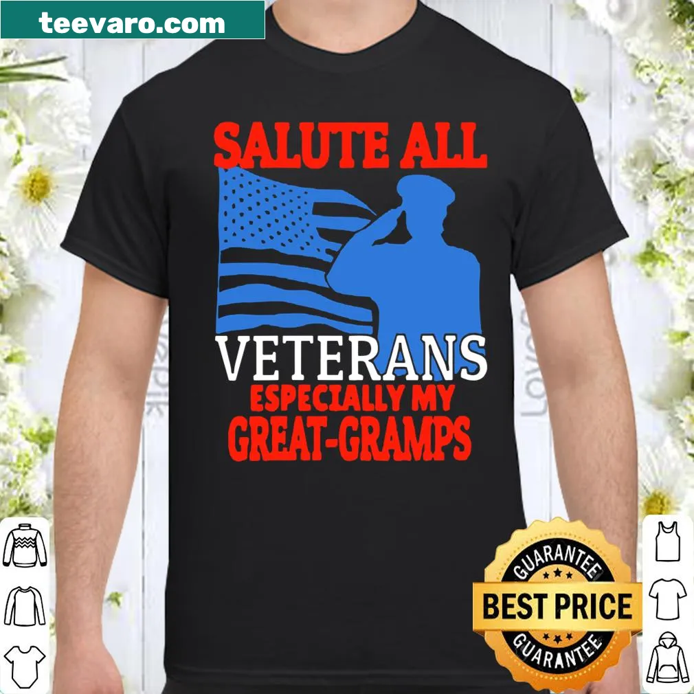 Shirt supporting veteran great-grandparents with heartfelt message