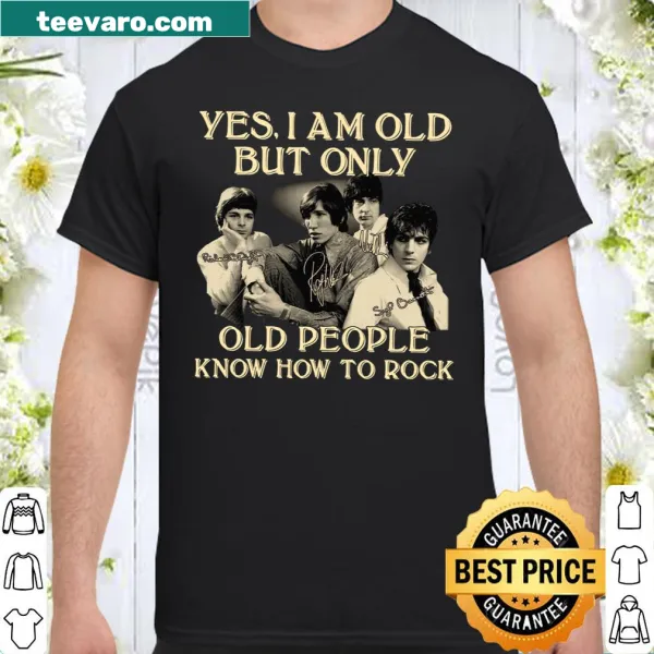 Funny shirt with text about being old and rocking out