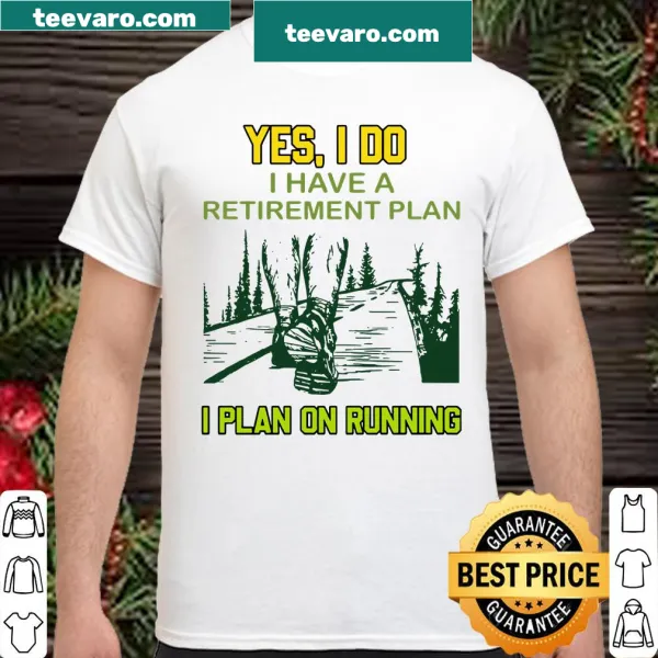 Running-themed retirement plan shirt with fun text graphics