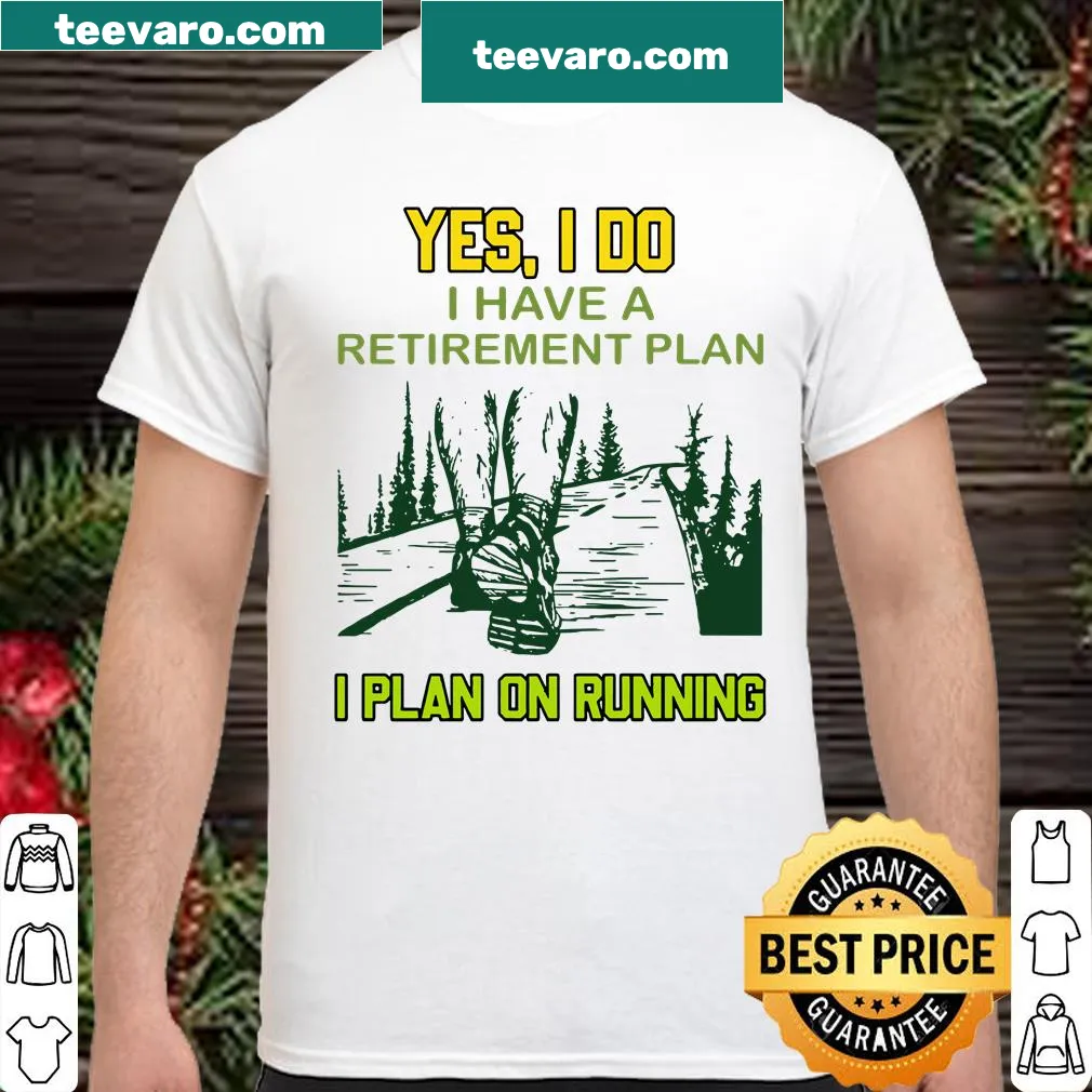 Running-themed retirement plan shirt with fun text graphics