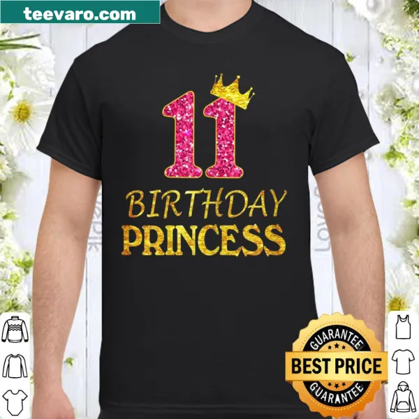 Delightful shirt for 11th birthday with '11th Birthday Princess' text