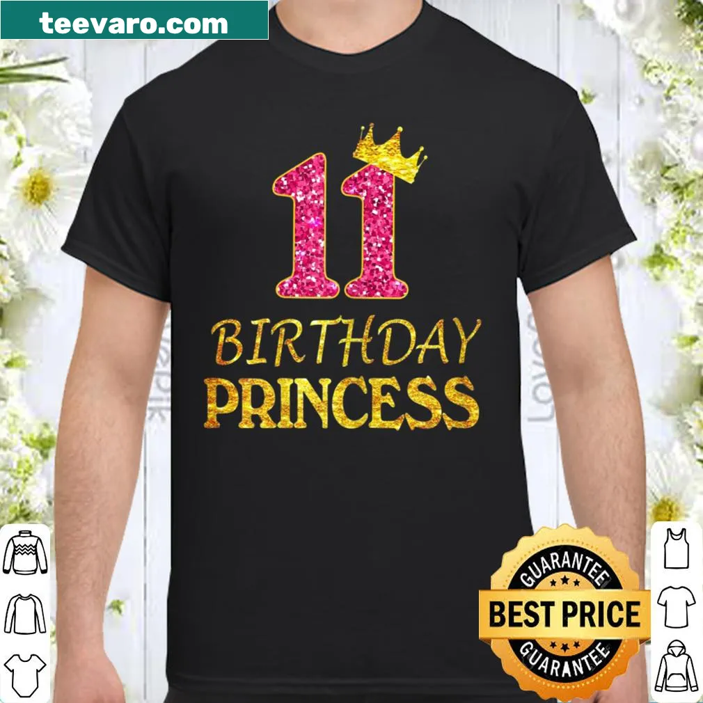 Delightful shirt for 11th birthday with '11th Birthday Princess' text