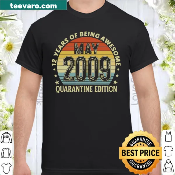 Shirt featuring '12 Years Old Birthday May 2009' design for kids