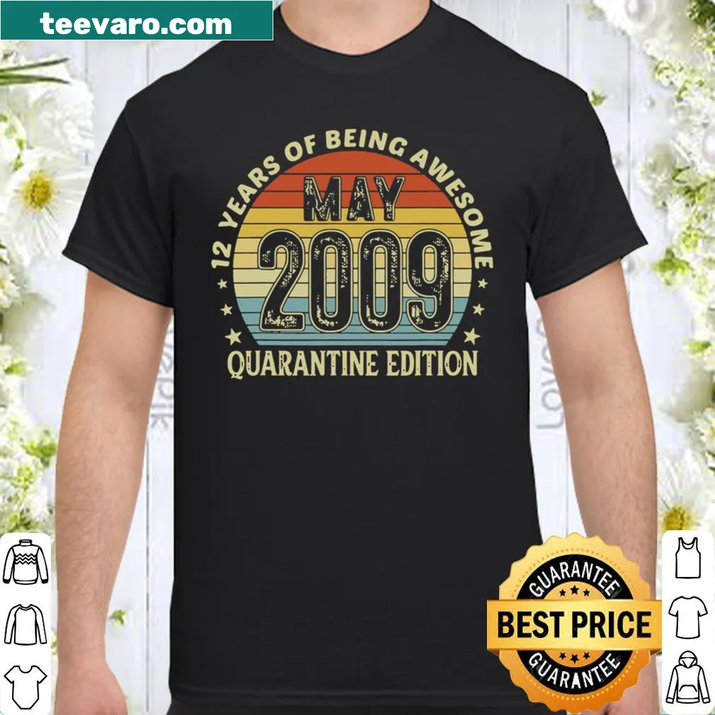 Shirt featuring '12 Years Old Birthday May 2009' design for kids