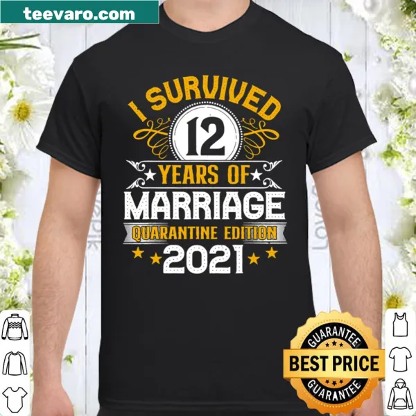 Typography shirt celebrating 12 years of marriage