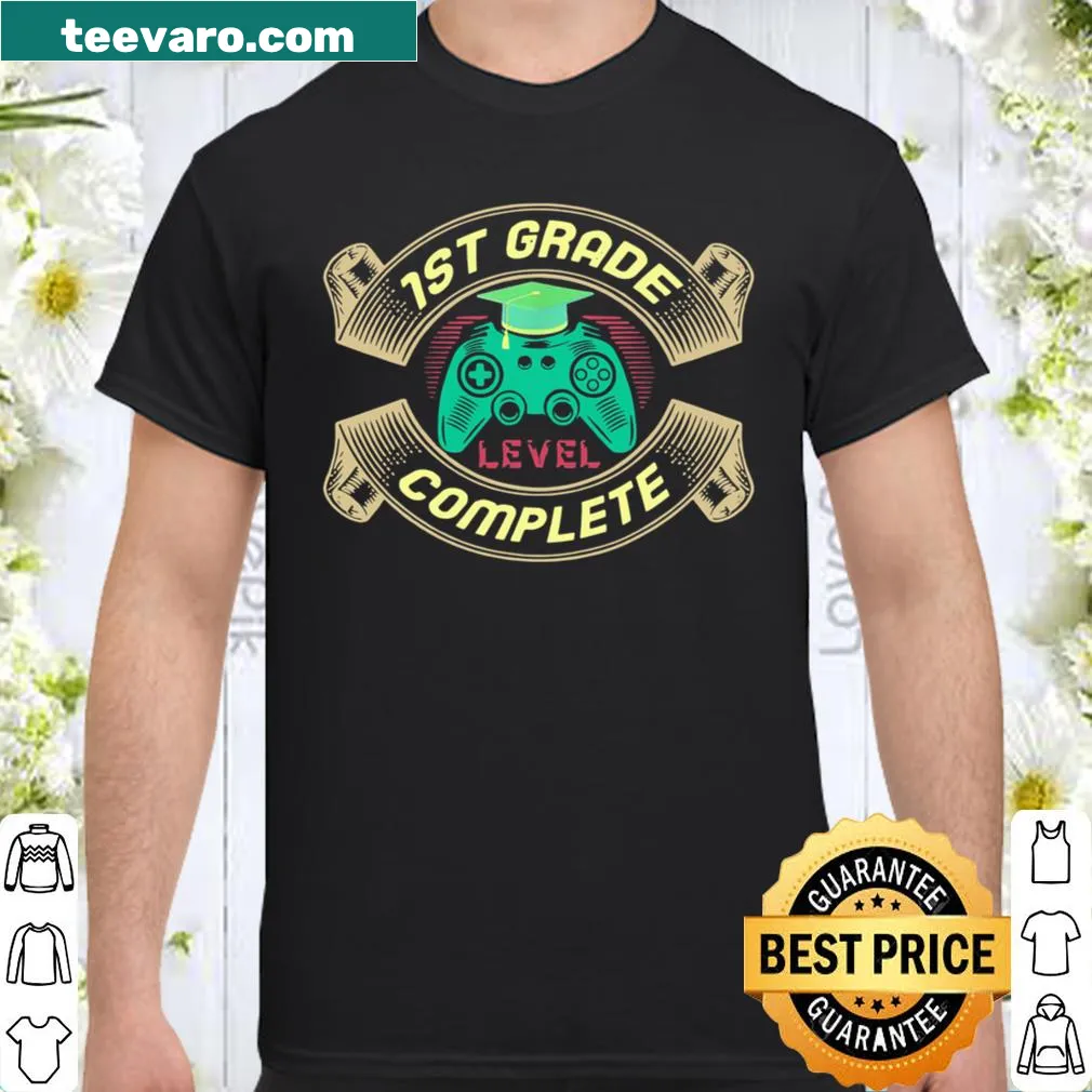 Playful graduation shirt for 1st graders with gamer theme