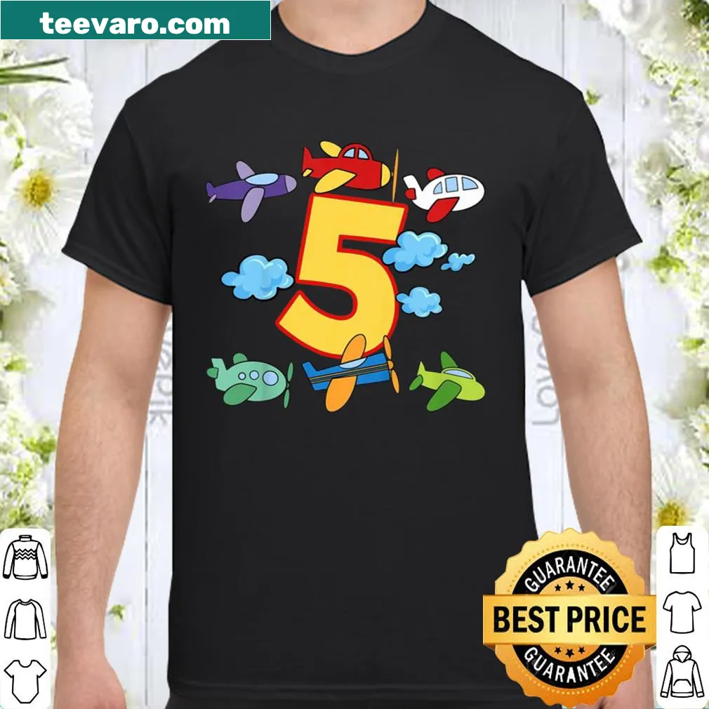 Airplane pilot graphic on a kid's birthday T-shirt