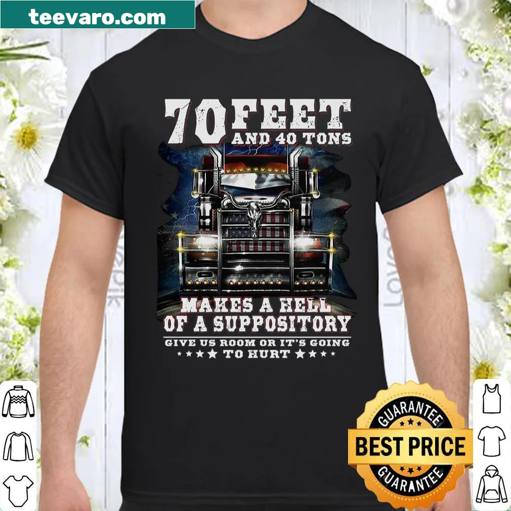 Bold text graphic with humorous saying about size and suppositories