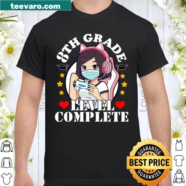 Playful shirt for 8th grade graduation with anime and gaming design