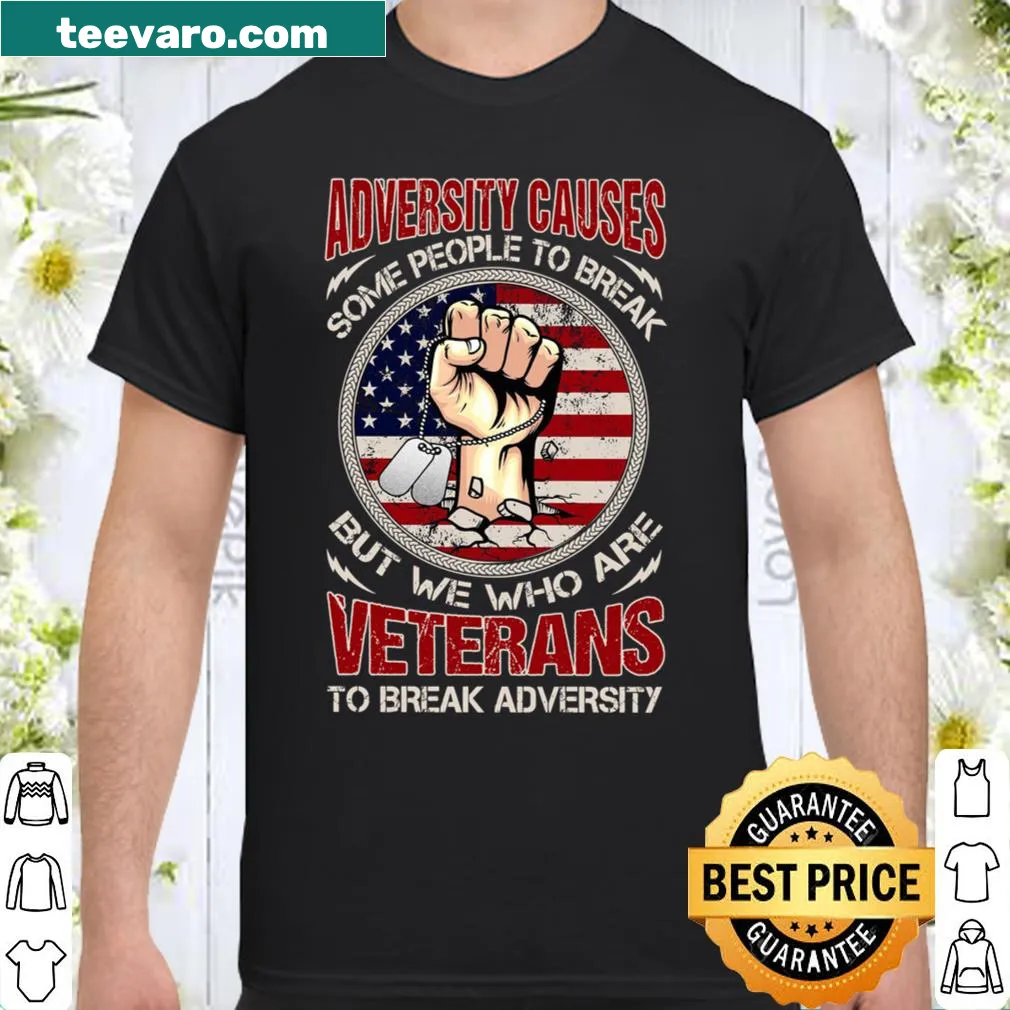Inspirational veteran shirt with a phrase about overcoming adversity