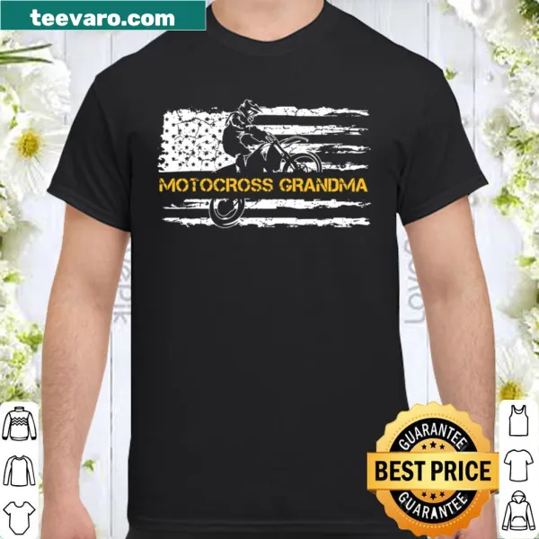Silhouette shirt featuring dirt bike and American flag design