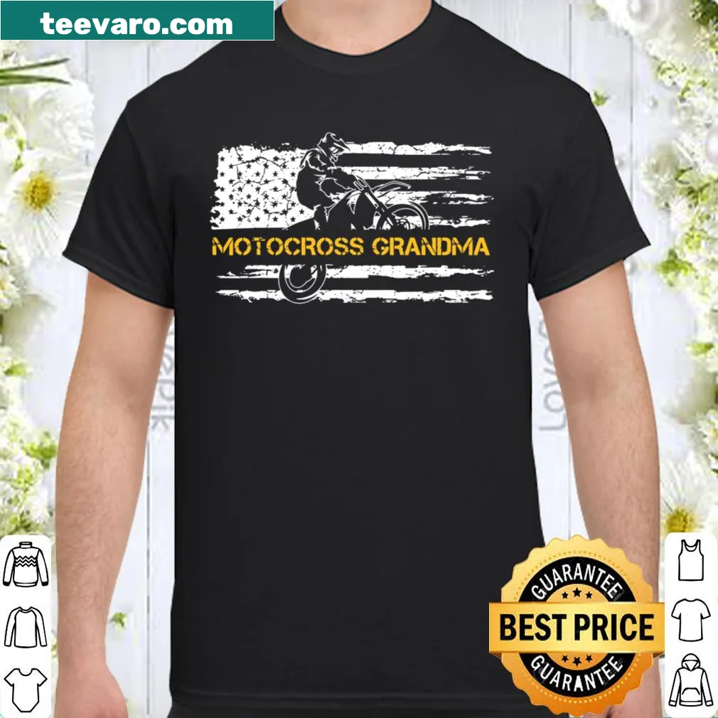 Silhouette shirt featuring dirt bike and American flag design