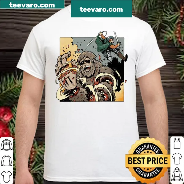 Illustration of Captain Levi from Attack on Titan on a crewneck sweatshirt