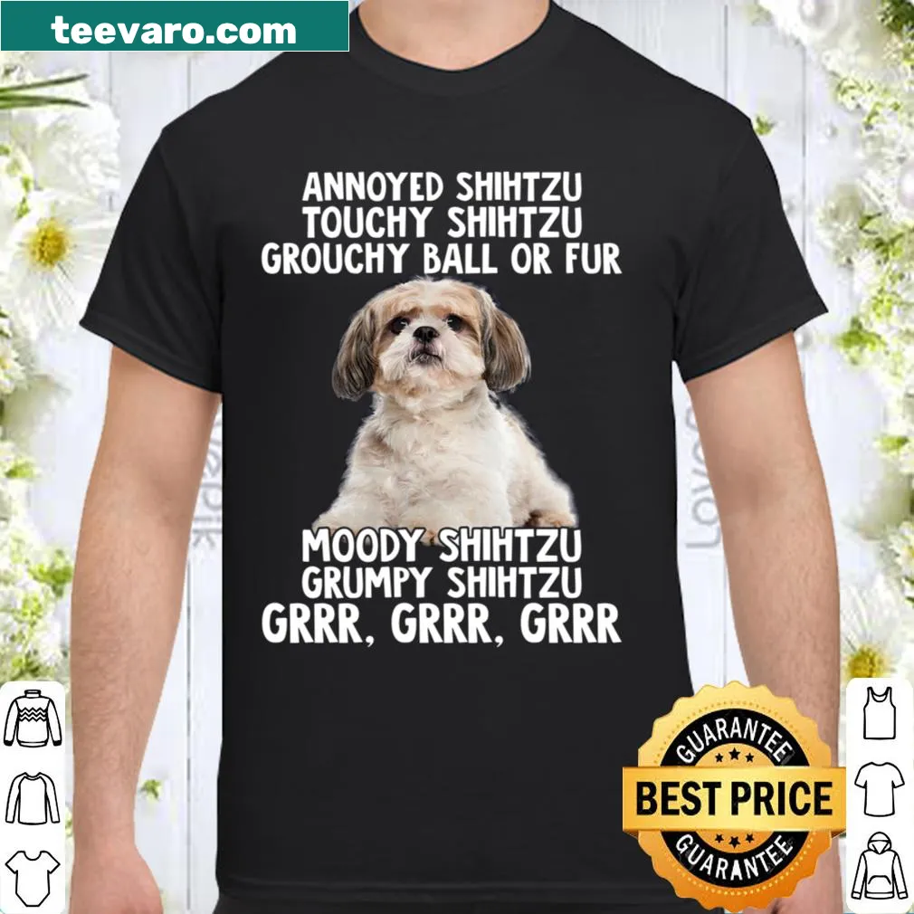 Funny design highlighting Shih Tzu moods and personality.