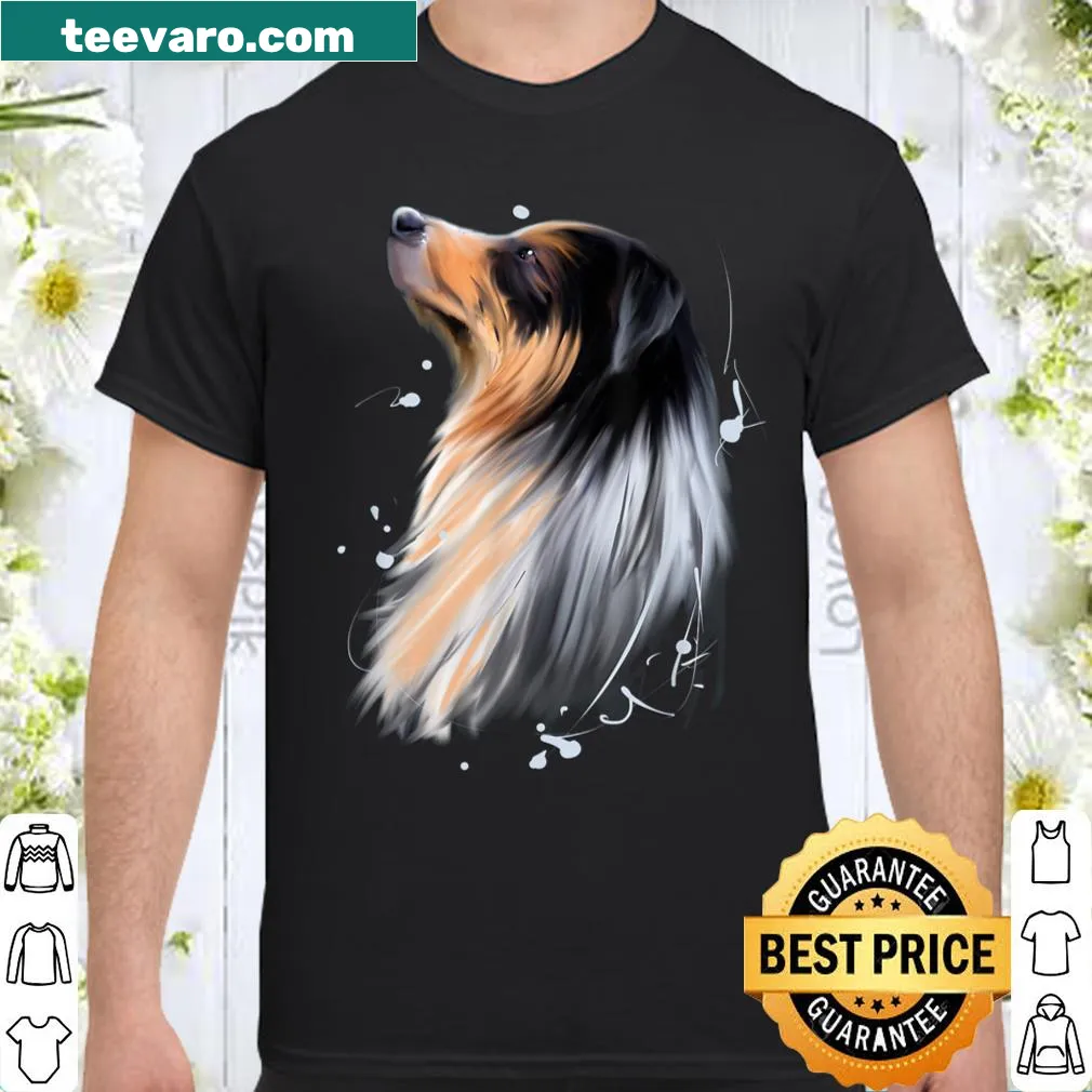 Shirt featuring an illustration of an Australian Shepherd