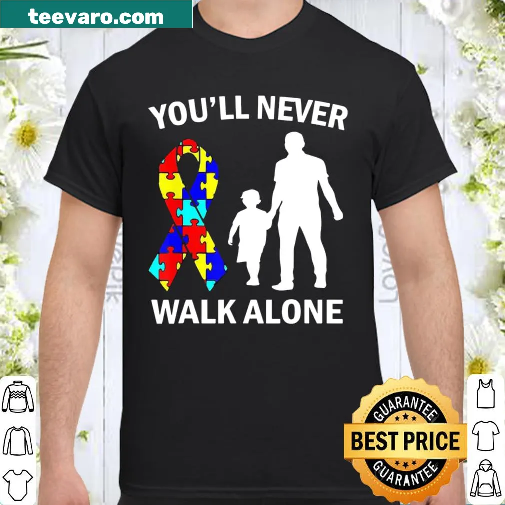 Inspirational autism awareness shirt for dad and son