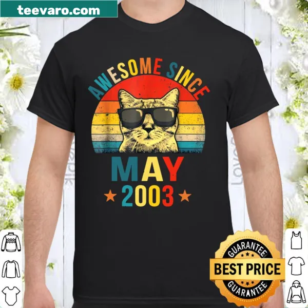 Birthday shirt with text celebrating May 2003 birth.