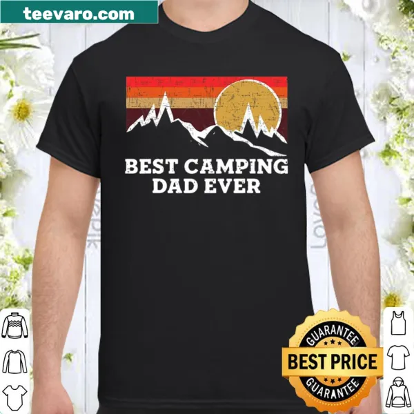 Vintage camper graphic with 'Best Camping Dad Ever' text