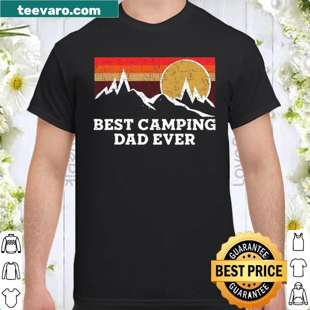 Vintage camper graphic with 'Best Camping Dad Ever' text