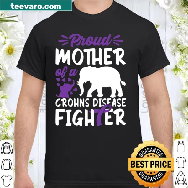 Elephant and awareness ribbon design for Crohn's mom t-shirt.